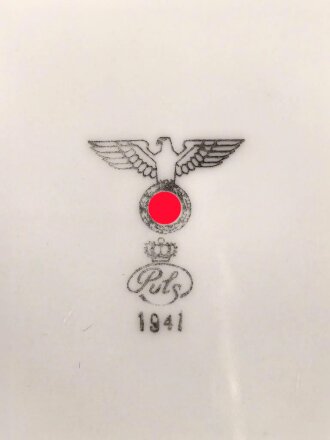 Heer, Kantinenporzellan Teller, Hersteller Puls 1941, Durchmesser 23cm, gebraucht