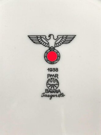 Heer, Kantinenporzellan Teller, Hersteller PMR 1938, Durchmesser 23cm, gebraucht
