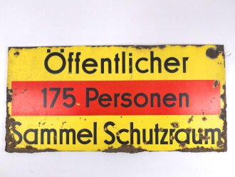 Luftschutz Emailleschild "Öffentlicher Sammel...