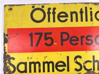 Luftschutz Emailleschild "Öffentlicher Sammel...
