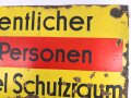 Luftschutz Emailleschild "Öffentlicher Sammel Schutzraum 175 Personen" Maße 39 x 80cm, ungereinigtes Stück