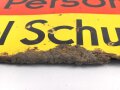 Luftschutz Emailleschild "Öffentlicher Sammel Schutzraum 175 Personen" Maße 39 x 80cm, ungereinigtes Stück