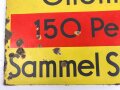 Luftschutz Emailleschild "Öffentlicher Sammel Schutzraum 150 Personen" Maße 39 x 80cm, ungereinigtes Stück