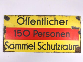 Luftschutz Emailleschild "Öffentlicher Sammel...