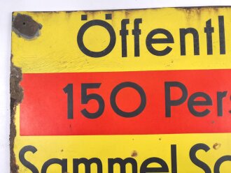 Luftschutz Emailleschild "Öffentlicher Sammel...