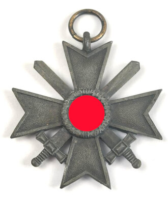 Kriegsverdienstkreuz 2. Klasse mit Schwertern, Hersteller 55 im Bandring für " J.E. Hammer & Söhne, Geringswalde " Ausführung in Zink