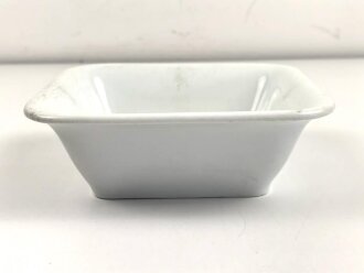 Heer, Kantinenporzellan kleine, eckige Schale, Kantenlänge 21cm, Hersteller Rosenthal Selb-Germany 1941. Gebraucht