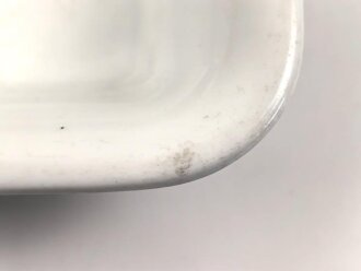 Heer, Kantinenporzellan kleine, eckige Schale, Kantenlänge 21cm, Hersteller Rosenthal Selb-Germany 1941. Gebraucht