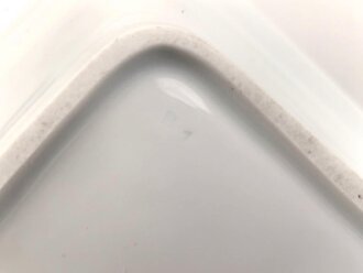 Heer, Kantinenporzellan kleine, eckige Schale, Kantenlänge 21cm, Hersteller Rosenthal Selb-Germany 1940. Gebraucht