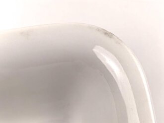 Luftwaffe, Kantinenporzellan kleine, eckige Schale, Kantenlänge 21,5cm, Hersteller Hutschenreuther Hohenberg 1942. Gebraucht
