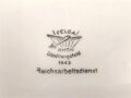 Reichsarbeitsdienst, Kantinenporzellan große, eckige Schale, Kantenlänge 27cm, Hersteller Felda Rhön Stadtlengsfeld 1943. Gebraucht