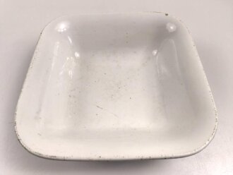 Heer, Kantinenporzellan große, eckige Schale, Kantenlänge 27cm, Hersteller Kaestner Saxonia 1938. Gebraucht