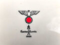Heer, Kantinenporzellan große, eckige Schale, Kantenlänge 27cm, Hersteller Kaestner Saxonia 1938. Gebraucht