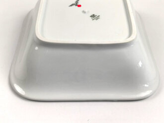 Luftwaffe, Kantinenporzellan große, eckige Schale, Kantenlänge 27cm, Hersteller C.T. Tielsch-Altwasser 1941. Gebraucht