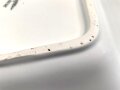 Luftwaffe, Kantinenporzellan große, eckige Schale, Kantenlänge 27cm, Hersteller Bauscher Weiden 1938. Gebraucht