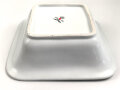 Luftwaffe, Kantinenporzellan große, eckige Schale, Kantenlänge 27cm, Hersteller Bauscher Weiden 1938. Gebraucht