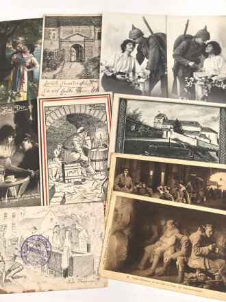Kaiserreich und 1. Weltkrieg, 10 Stück Ansichtskarten