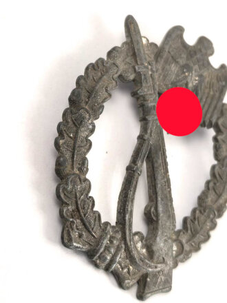 Infanteriesturmabzeichen in silber, Hersteller "FZS " für Fritz Zimmermann, Stuttgart. Unvollständiges Stück