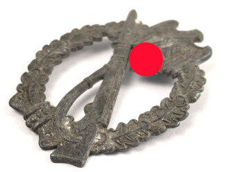 Infanteriesturmabzeichen in silber, Hersteller "FZS " für Fritz Zimmermann, Stuttgart. Unvollständiges Stück