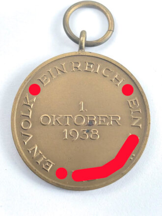 Medaille zur Erinnerung an den 1.Oktober 1938 Anschluss...