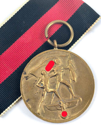 Medaille zur Erinnerung an den 1.Oktober 1938 Anschluss Sudetenland. Band beiliegend