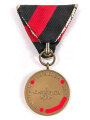 Medaille zur Erinnerung an den 1.Oktober 1938 Anschluss Sudetenland. Am Dreiecksband in der österreichischen Trageweise
