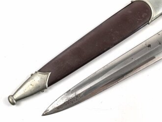 SA Dienstdolch Modell 1933. Guter Gesamtzustand, Klingenhersteller "C. Gustav Spitzer Solingen" Ungereinigtes, zusammengehöriges Stück