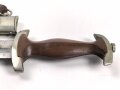 SA Dienstdolch Modell 1933. Guter Gesamtzustand, Klingenhersteller "C. Gustav Spitzer Solingen" Ungereinigtes, zusammengehöriges Stück