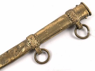 Scheide zum Dolch für Offiziere der Kriegsmarine. Buntmetall vergoldet, zerdrückt