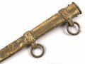 Scheide zum Dolch für Offiziere der Kriegsmarine. Buntmetall vergoldet, zerdrückt