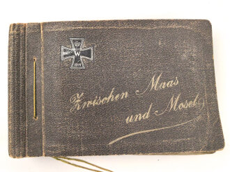1.Weltkrieg, leeres Album für Fotos oder Ansichtskarten " Zwischen Maas und Mosel" Maße etwa 13 x 20cm