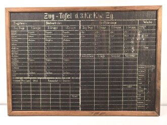 Wandtafel " Zug Tafel des 3. Kranken Kraftwagen...