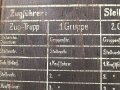 Wandtafel " Zug Tafel des 3. Kranken Kraftwagen Zug"  Originallack, Maße etwa 70 x 99cm