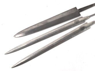 Drei Klingen für Blankwaffen III.Reich, Alle an der Angel eingekürzt ?