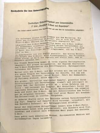 "Deutsches U-Boot auf Kaperfahrt" 16mm Film , in Umverpackung der "Reichsanstalt für Film und Bild in Wissenschaft und Unterricht", samt Beiheft