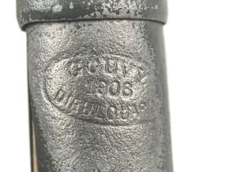 Frankreich 1. Weltkrieg, Spaten Hersteller GOUVY datiert 1906, überlackiertes Stück