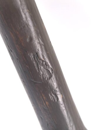 Kaiserreich und 1. Weltkrieg, Spaten Modell 1874. Überlackiertes Stück , gestempelt "Linnemann Patent"