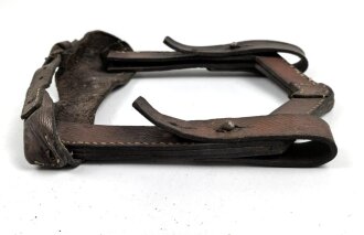 Tschechoslowakei nach 1945, Spatenleder ungereinigt, Leder zum Teil trocken