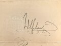 Kaiser Wilhelm II, eigenhändige Unterschrift auf meiner Bestallung zum Major der Infanterie. Datiert 1905, mehrfach gefaltet, an den Falten zum Teil eingerissen