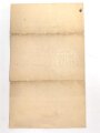 Kaiser Wilhelm II, eigenhändige Unterschrift auf meiner Bestallung zum Major der Infanterie. Datiert 1905, mehrfach gefaltet, an den Falten zum Teil eingerissen