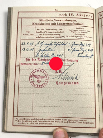 Zwei Wehrpässe von Gefallenen Brüdern einer Familie aus Heilbronn. Beides bei der Infanterie, einer in der Ukraine, einer in Rußland gefallen.