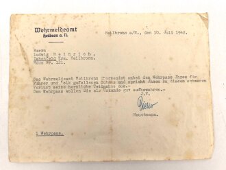 Zwei Wehrpässe von Gefallenen Brüdern einer...