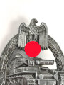 Panzerkampfabzeichen in silber, Zink versilbert, laut Vorbesitzer dem Hersteller Frank & Reif zuzuordnen. Sehr guter Zustand