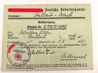 NSDAP Mitgliedsbuch Ausgabe 1935. Ausgestellt im Februar...