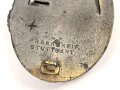 Panzerkampfabzeichen in bronze, Zink bronziert. Hersteller Frank & Reif Stuttgart
