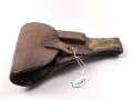 Luftwaffe, Pistolentasche für Pistole Ungarische M 37 Femaru. Stark getragenes Stück datiert 1941