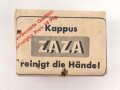 "Zaza" Händereinigungsmittel, Originalverpackt, Maße etwa 4,5 x 6 x 2,5cm, RIF Genehmigung erteilt 1942 " RIF = Reichsstelle für Industrielle Fette und Waschmittel"
