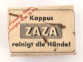 "Zaza" Händereinigungsmittel, Originalverpackt, Maße etwa 4,5 x 6 x 2,5cm, RIF Genehmigung erteilt 1942 " RIF = Reichsstelle für Industrielle Fette und Waschmittel"