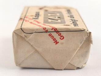 "Zaza" Händereinigungsmittel, Originalverpackt, Maße etwa 4,5 x 6 x 2,5cm, RIF Genehmigung erteilt 1942 " RIF = Reichsstelle für Industrielle Fette und Waschmittel"