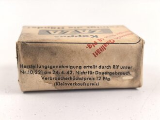 "Zaza" Händereinigungsmittel, Originalverpackt, Maße etwa 4,5 x 6 x 2,5cm, RIF Genehmigung erteilt 1942 " RIF = Reichsstelle für Industrielle Fette und Waschmittel"